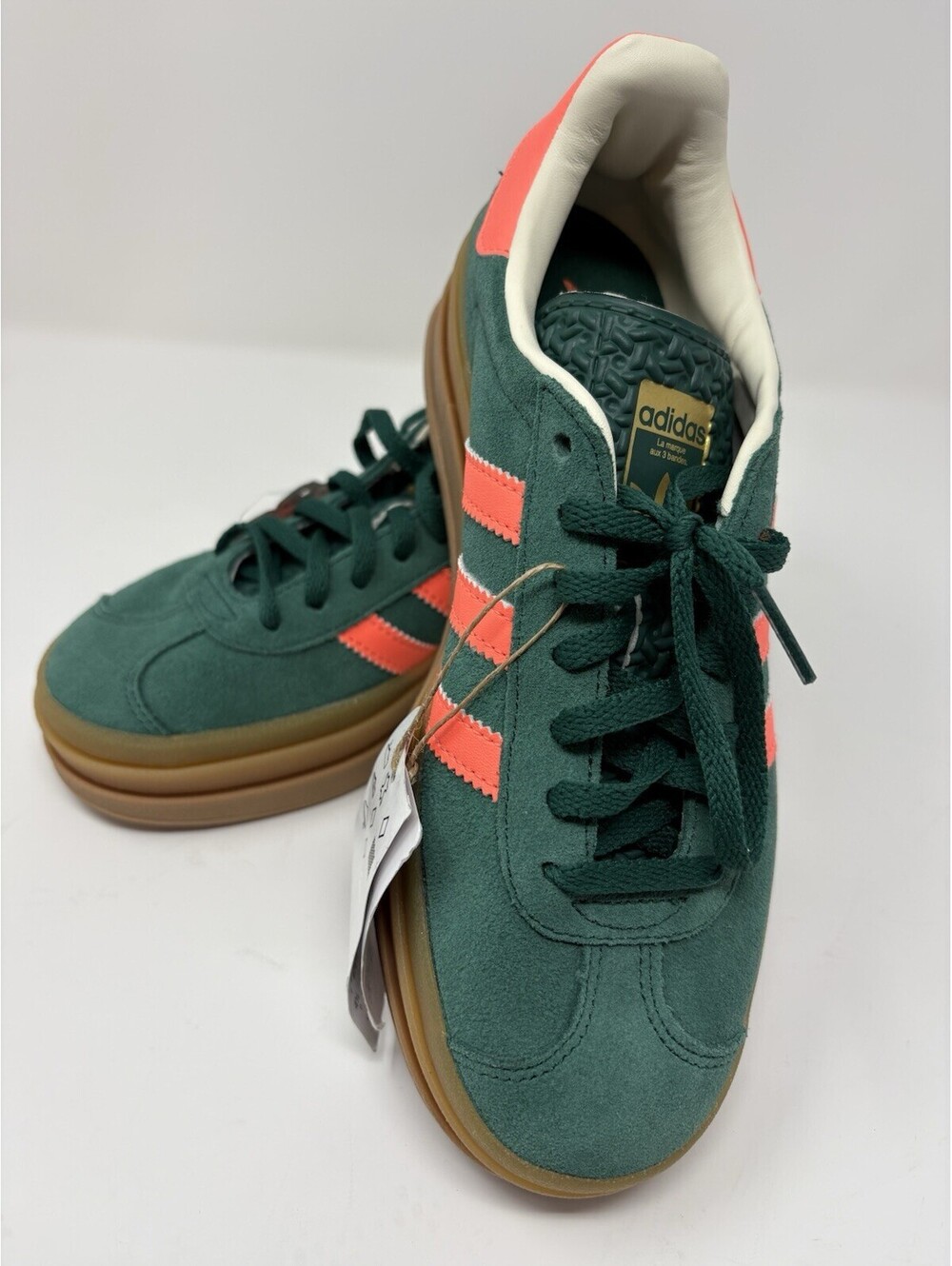 Adidas Gazelle Bold J Big Kids Size 5 = Womens 6.5 Green Orange JQ7408 NWT